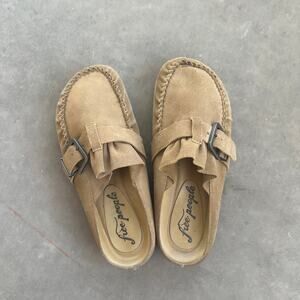 Free People After Riding Mule Macadamia Suede Slip Ons Size 8